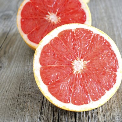 Halved grapefruit