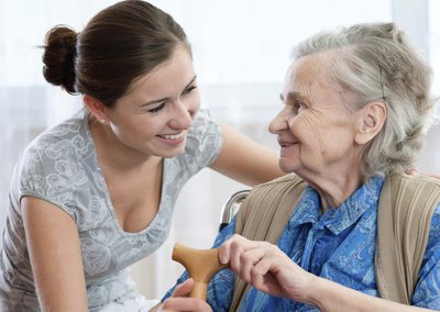 elderly lady with granddaughter