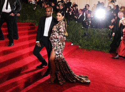 Kim Kardashian and Kayne West on the red carpet