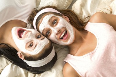 teenage girls in face masks