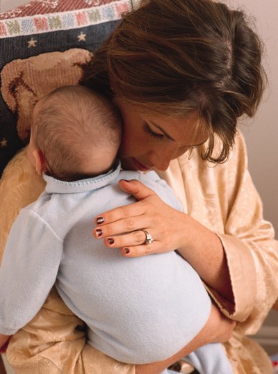 Burping a gassy baby