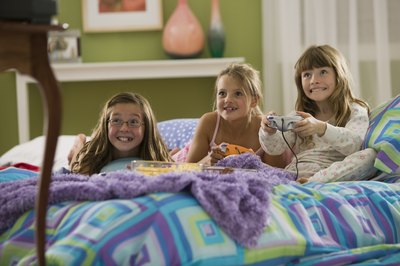 Girls having sleepover