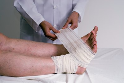 Wrapping ankle.