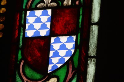 Coats of arms on a stained glass window