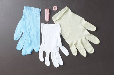 Latex gloves.