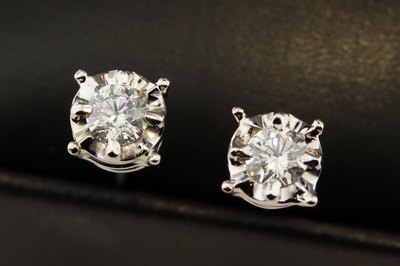 Diamond stud earrings