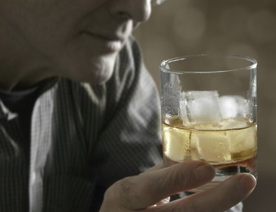 Man drinking whiskey