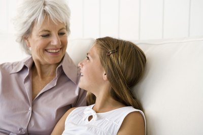 Grandmother and granddaughter together