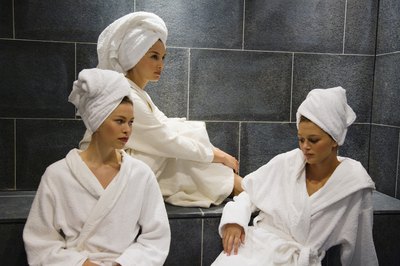 You will not get thin just from sitting in a steam room.