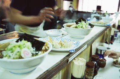 Japanese chef at hibachi restaurant