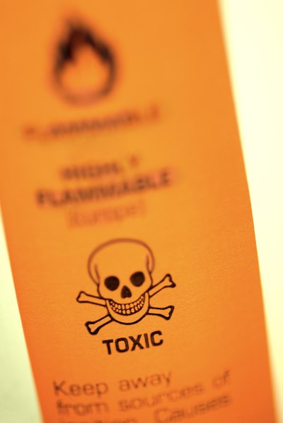 A close-up of a poison label.