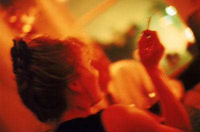 Hotel guest with cigarette