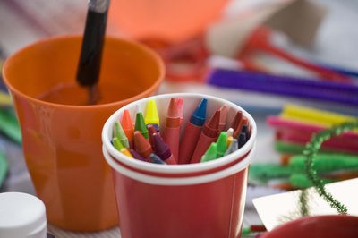 Close up of art supplies.
