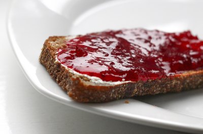 Red jelly on toast