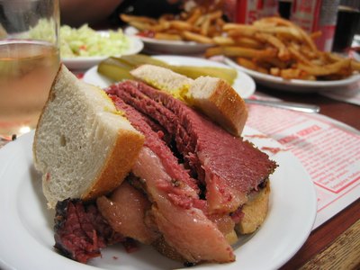 Montreal spiced meat sandwich.