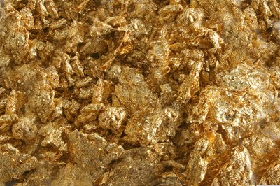 Gold nuggets and flakes