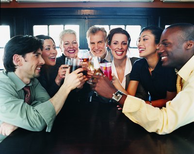 Colleagues at restaurant