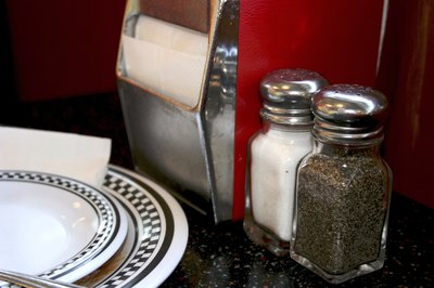 Dinnerware on table at a diner