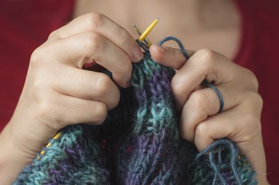 Woman knitting