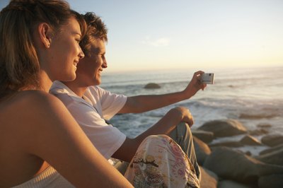 Teenage couple at beach