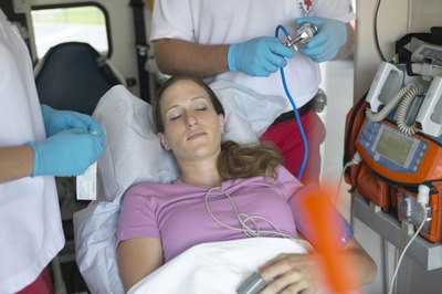 Woman in ambulance