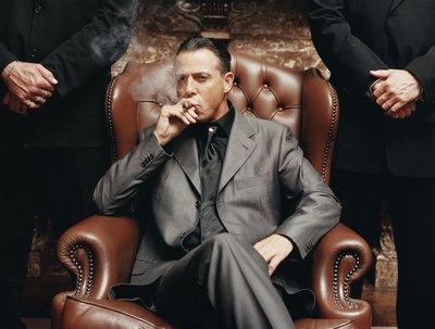 Man dressed as mobster