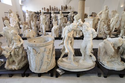 Roman sculptures from the 2nd century A.D. on display in museum
