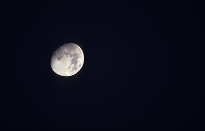 The moon at night.