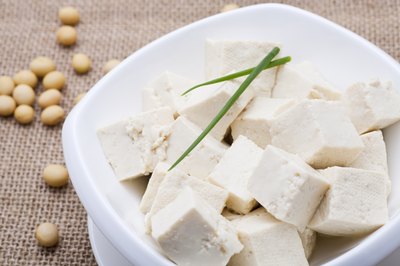 Small bowl of tofu.