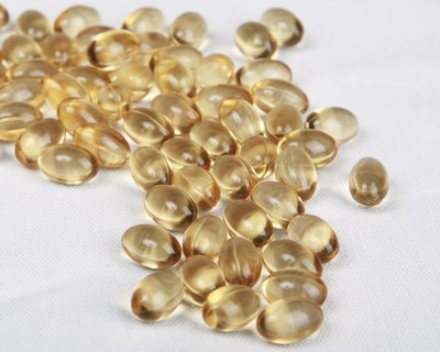Vitamin D capsules.