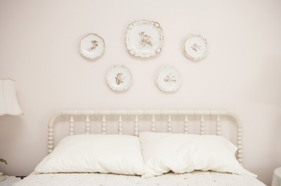 Make pink paint by mixing a little red with white.