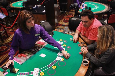 Dealer at casino table