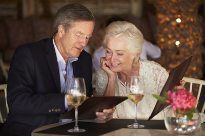 Senior couple at a restaurant