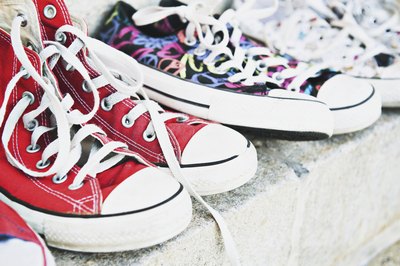 Converse shoes on shelf