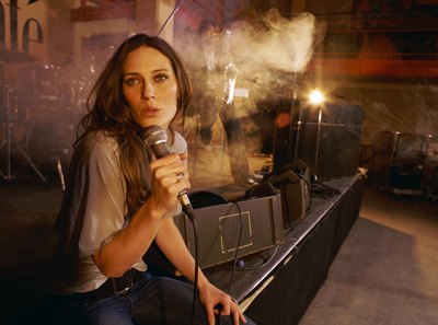Musician singing.