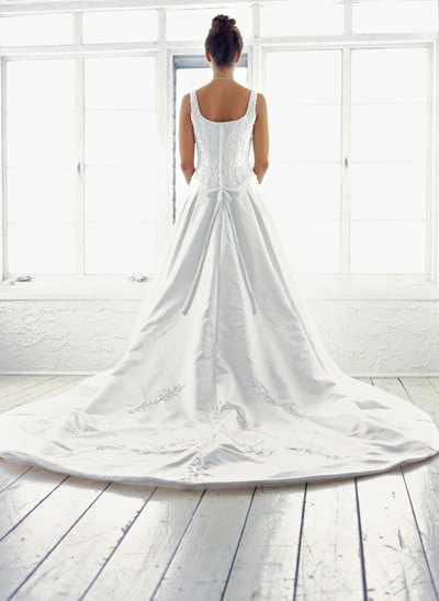 Woman wearing wedding dress