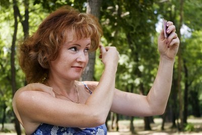 woman feeling dry hair