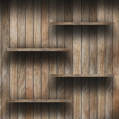 The length and weight of the shelves will determine if melamine or natural wood is a better building material