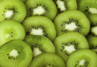 Close-up of sliced kiwi.