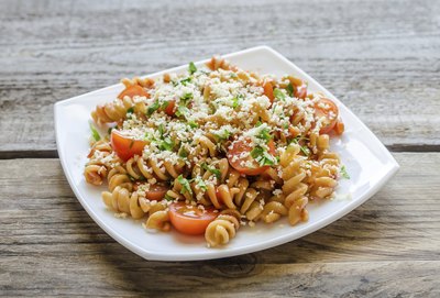 Plate of whole wheat pasta.