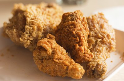 Pieces of fried chicken.
