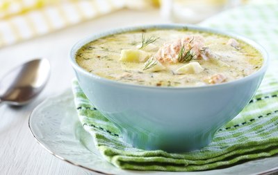 Bowl of seafood chowder