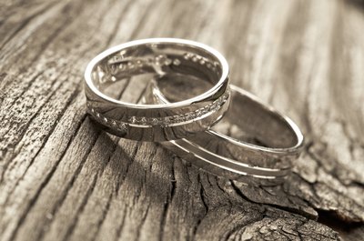 Close-up of wedding bands