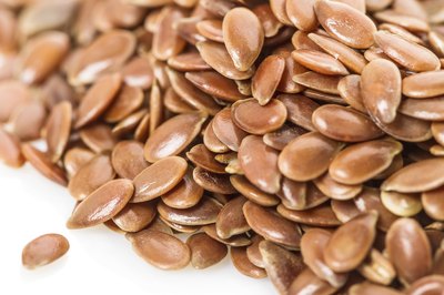 A close up of a pile of flaxseeds