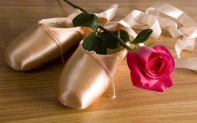 Ballet shoes and rose