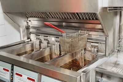 Deep fryer in professional kitchen