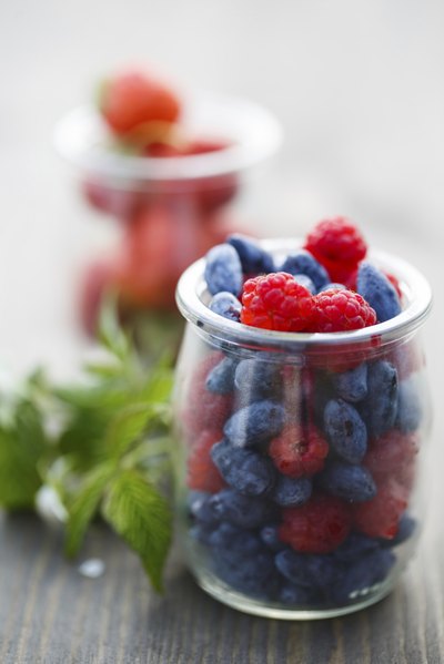Glass of mixed berries