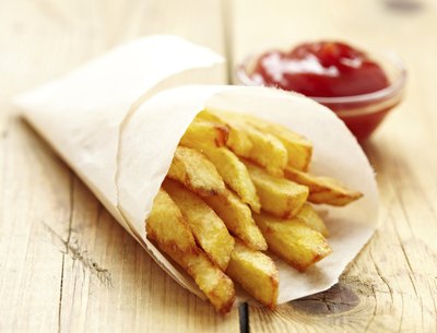Fries with ketchup