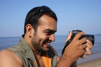 tourist in India on beach