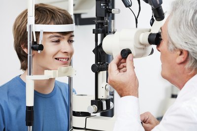boy getting eye exam